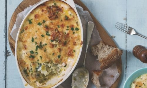 Cheesy Smoked Fish Bake